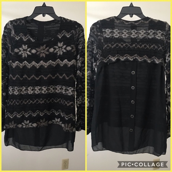 🇮🇹Knitted and Voile Top - Picture 4 of 8